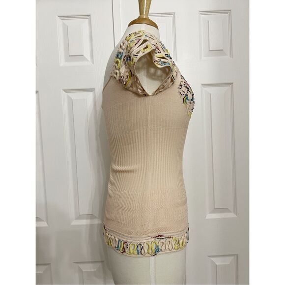 Vintage Christian Lacroix Embroidered Beaded Sequin Knit Silk Top Size Large - Picture 5 of 8